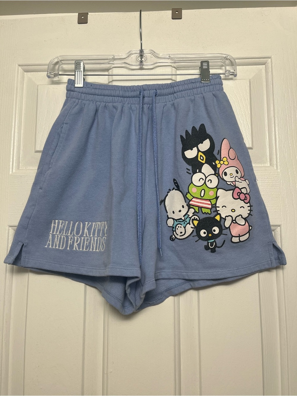 Hello Kitty Light Blue Lounge Shorts with Character Group Print